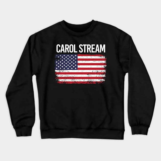 The American Flag Carol Stream Crewneck Sweatshirt by flaskoverhand